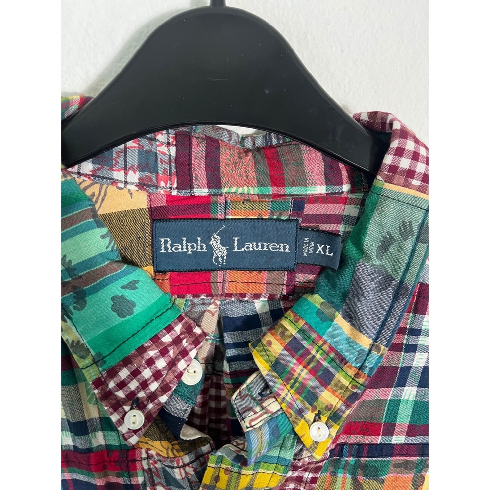 RALPH LAUREN Patchwork Madras Multicolor‎ Button Down Shirt - Picture 6 of 8